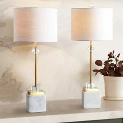 Budget 🔥 JONATHAN Y Dawson 30" Marble And Crystal Table Lamp, Brass, Set Of 2 ❤️ 13 Budget 🔥 JONATHAN Y Dawson 30" Marble And Crystal Table Lamp, Brass, Set Of 2 ❤️ -Lamps Sales Store 80a1a1e30384f888 0246 w800 h800 b0 p0