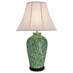 Budget ⌛ Aspen Creative Corporation 40013, 33 1/2" High Ceramic Table Lamp, Green With Dark Brown Wood Base ✨ -Lamps Sales Store 8131ebe30bd0df9e 2692 w800 h800 b1 p0
