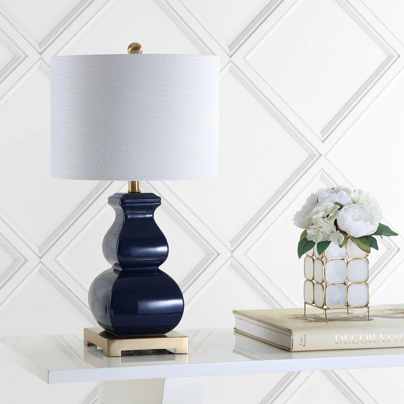 New 🔥 JONATHAN Y Vienna 25.5" Ceramic LED Table Lamp, Navy, Gold, White 💯 6 New 🔥 JONATHAN Y Vienna 25.5" Ceramic LED Table Lamp, Navy, Gold, White 💯 - Image 4