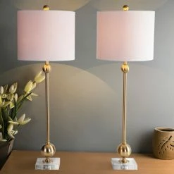 Cheap 🎁 JONATHAN Y Hollis 34" Metal Table Lamp, Set Of 2, Brass With Crystal Base 🤩 -Lamps Sales Store 8841fae603910403 8384 w800 h800 b0 p0