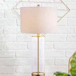 Cheapest 😉 JONATHAN Y Collins 29.25" Glass Table Lamp, Brass Gold 🔥 -Lamps Sales Store 88f109210387bfa4 1924 w800 h800 b0 p0