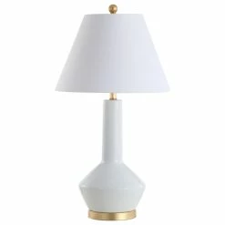 Budget ⌛ JONATHAN Y Copenhagen 29" Ceramic, Metal LED Table Lamp, White 😍 -Lamps Sales Store 8ba11616037e33e0 5462 w800 h800 b1 p0