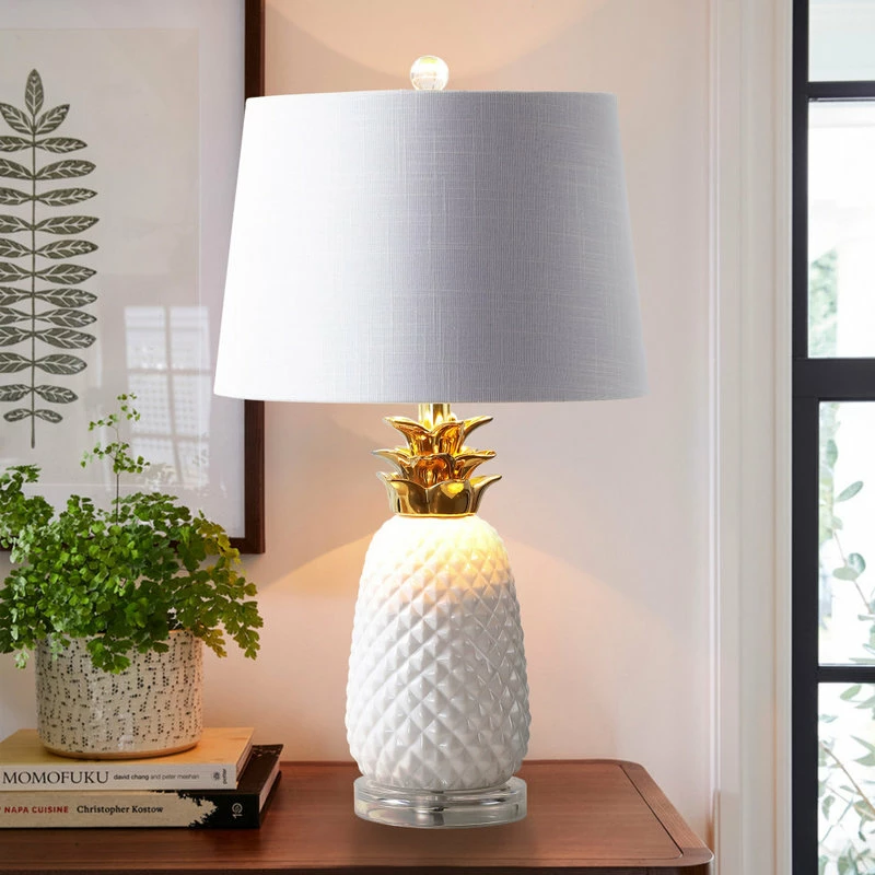 Discount โ๏ธ JONATHAN Y Pineapple 23'' Classic Vintage Ceramic LED Table Lamp, White/Gold ๐ 7 Discount โ๏ธ JONATHAN Y Pineapple 23'' Classic Vintage Ceramic LED Table Lamp, White/Gold ๐ - Image 5