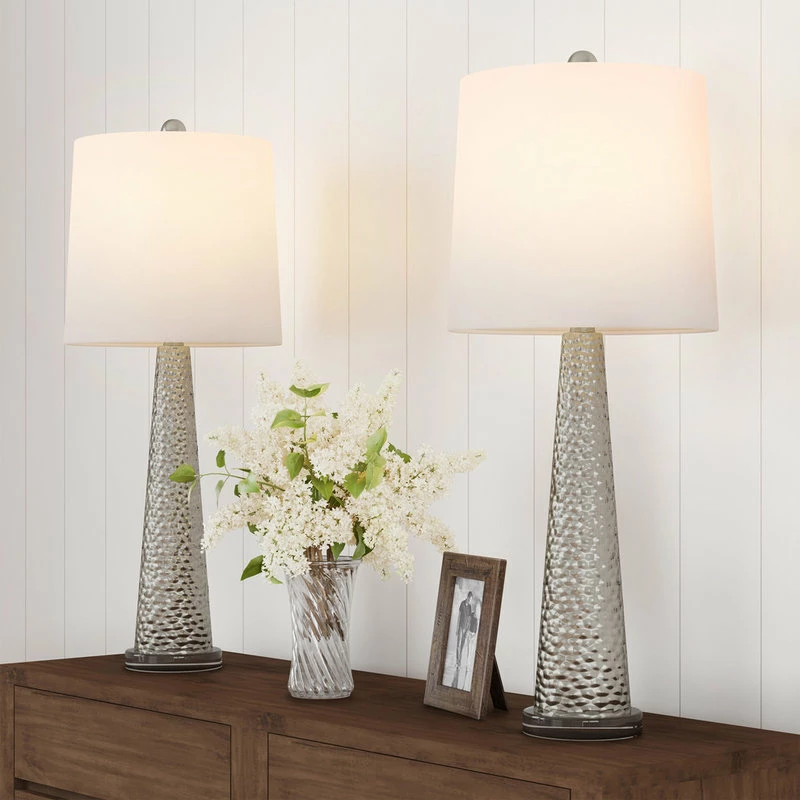 Best deal π Lavish Home Set Of 2 Contemporary π¨ Hammered Look Glass Lamps π₯ 4 Best deal π Lavish Home Set Of 2 Contemporary π¨ Hammered Look Glass Lamps π₯ - Image 2