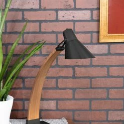 Best Pirce 🎁 LumiSource Noah Table Lamp, Walnut And Black 😍 -Lamps Sales Store 9ca1d7570a5e463d 5802 w800 h800 b0 p0