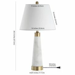 Coupon 🎉 Travis 26.5" Marble Gold Modern Column LED Table Lamp, White By JONATHAN Y ✔️ -Lamps Sales Store 9e710e510387c05e 1294 w800 h800 b1 p0