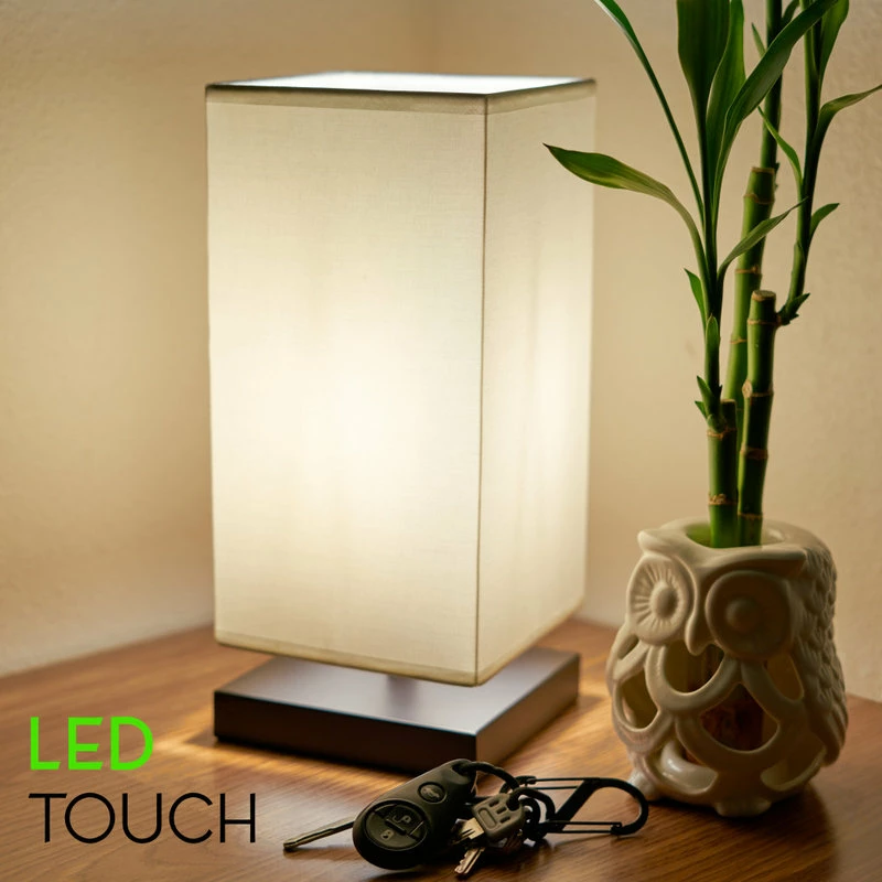 Promo ๐งจ Kira Home Lucerna 13" LED TOUCH Table Lamp, Nightstand Lamp For Bedroom, Fabric โ๏ธ 6 Promo ๐งจ Kira Home Lucerna 13" LED TOUCH Table Lamp, Nightstand Lamp For Bedroom, Fabric โ๏ธ - Image 4