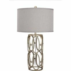 Best deal ⭐ Fangio Lighting's 28" Champagne Gold Open Metal Work Table Lamp 🤩