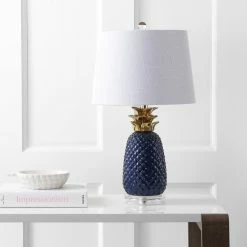 Best Sale 🧨 JONATHAN Y Pineapple 23'' Classic Vintage Ceramic LED Table Lamp, Navy/Gold ✔️ -Lamps Sales Store a8b1add10387bfcd 1173 w800 h800 b0 p0