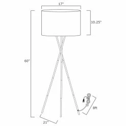 Brand new 😍 Kira Home Sadie 60" Tripod LED Floor Lamp, 9W Bulb (/), Honey Beige Drum Shade ❤️ -Lamps Sales Store a8d103d30c7ef1d5 8659 w800 h800 b1 p0