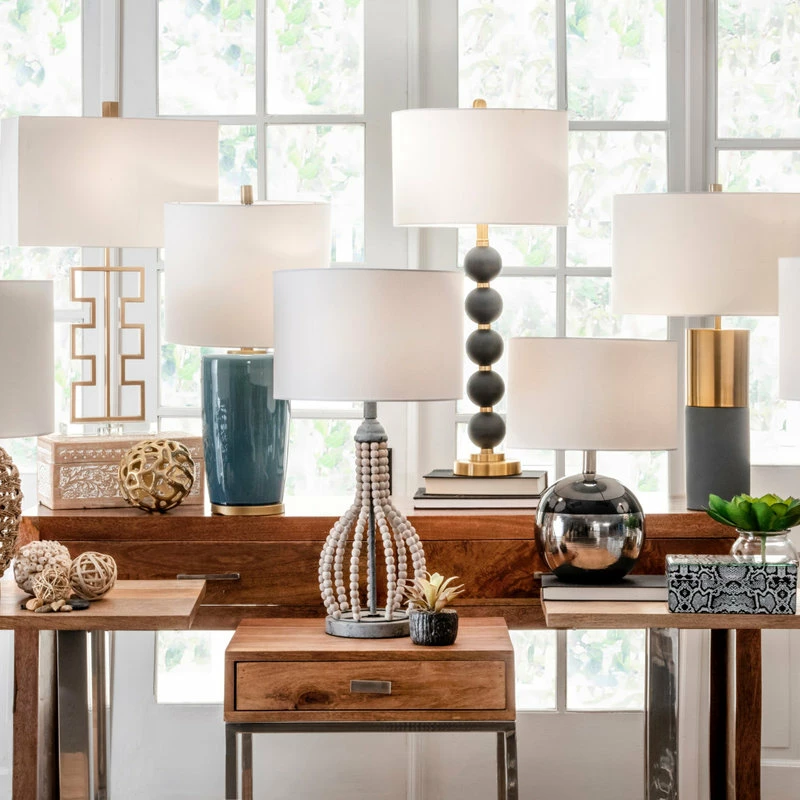 Wholesale ๐ NuLOOM 25" Rattan Beaded Frame Cloth Shade Light Gray Table Lamp ๐ 16 Wholesale ๐ NuLOOM 25" Rattan Beaded Frame Cloth Shade Light Gray Table Lamp ๐ - Image 14