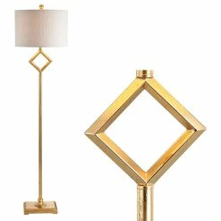 Best deal ✨ JONATHAN Y Juno Metal LED Floor Lamp, Gold Leaf, 62.5" 👍