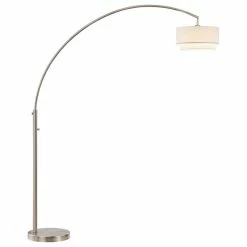 Outlet 💯 ArtivaUSA Elena II 81 LED Arched Floor Lamp Double Shade, Satin Nickel 🛒
