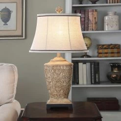 Wholesale 🎉 StyleCraft Home Collection Single Pack Re-shippable Traditional Carved Table Lamp In Tortola Cream Finish 🔥 -Lamps Sales Store b30160b400e70421 2434 w800 h800 b0 p0