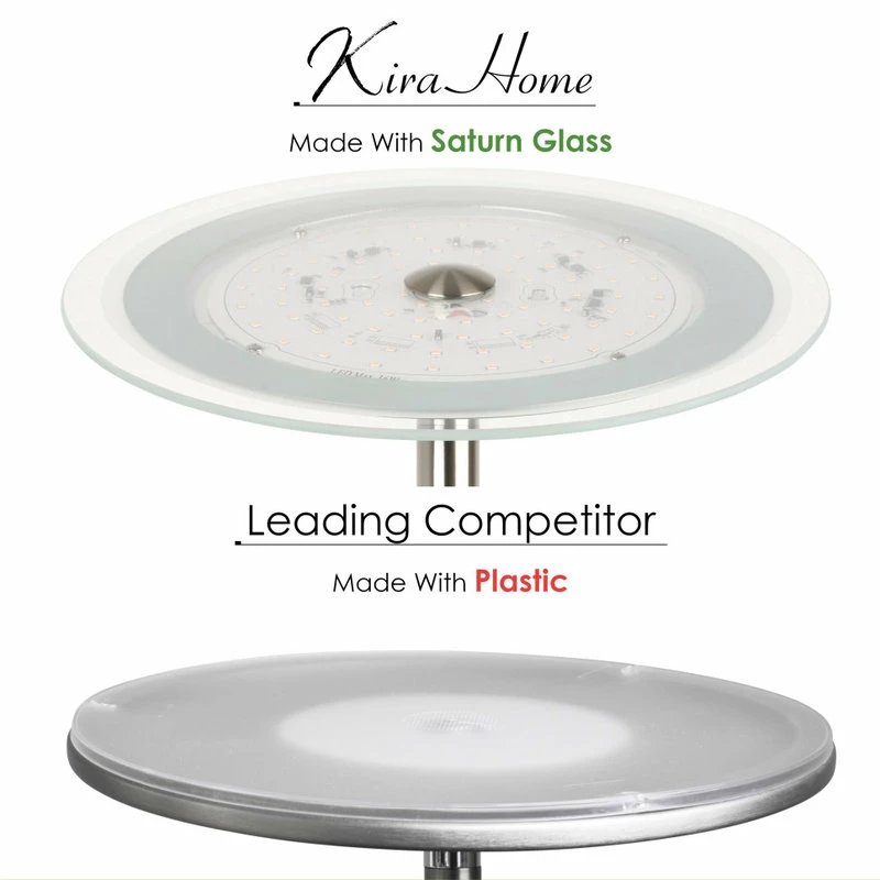 Discount ๐ Kira Home Horizon 70" LED Torchiere Floor Lamp (36W, 300W Eq.), Glass Diffuser โจ 5 Discount ๐ Kira Home Horizon 70" LED Torchiere Floor Lamp (36W, 300W Eq.), Glass Diffuser โจ - Image 3