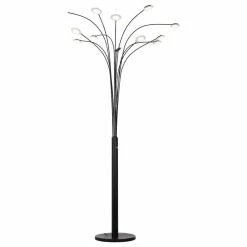 Best Sale 🎉 Artiva USA 84" Quan Money Tree Arch Floor Lamp, Touch Dimmer, Matte Black 🌟