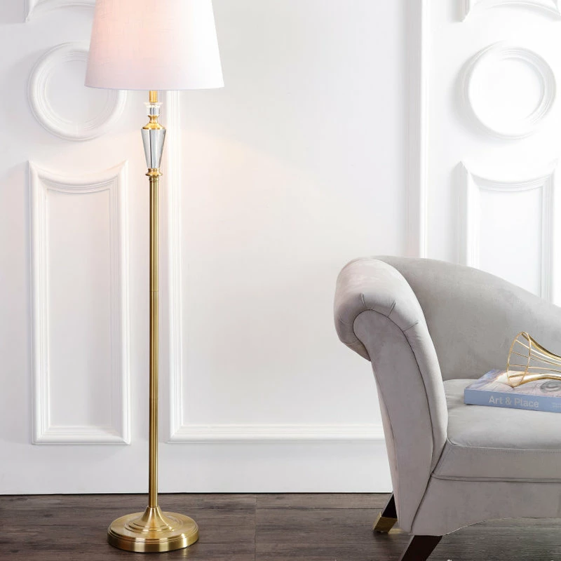 Deals ❤️ JONATHAN Y Harper 61" Crystal And Metal Floor Lamp, Brass Gold And Clear 😍 6 Deals ❤️ JONATHAN Y Harper 61" Crystal And Metal Floor Lamp, Brass Gold And Clear 😍 - Image 4