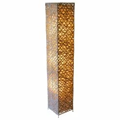 Best Sale 🛒 California Lighting LLC Handmade Modern Bamboo Rectangle Floor Lamp 🧨
