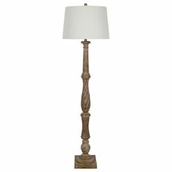 Hot Sale 🎁 Crestview Collection Tilbury Brown Resin Tapered Drum Floor Lamp 🥰