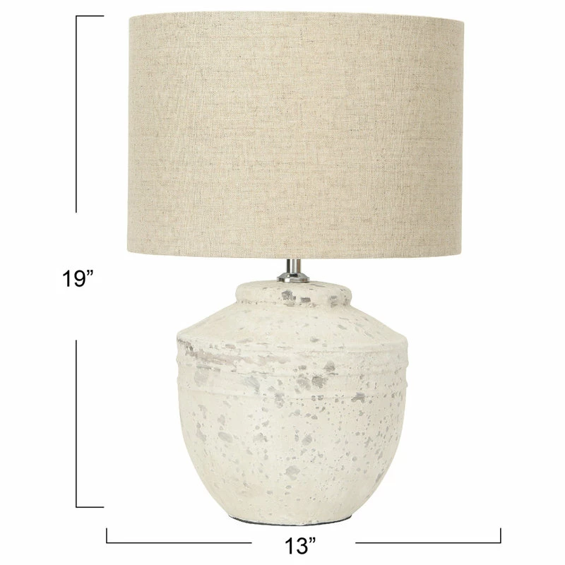 Outlet ๐ CREATIVE CO-OP 19.25" Cement Table Lamp With Linen Shade ๐ 10 Outlet ๐ CREATIVE CO-OP 19.25" Cement Table Lamp With Linen Shade ๐ - Image 8