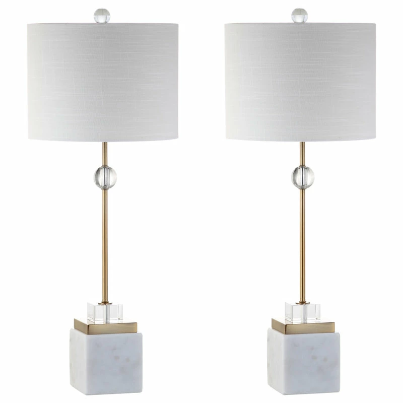 Budget 🔥 JONATHAN Y Dawson 30" Marble And Crystal Table Lamp, Brass, Set Of 2 ❤️ 8 Budget 🔥 JONATHAN Y Dawson 30" Marble And Crystal Table Lamp, Brass, Set Of 2 ❤️ - Image 6