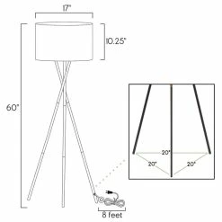 Best deal 👍 Kira Home Sadie 61" Mid Century Tripod LED Floor Lamp, 9W Bulb (/), Leather 😍 -Lamps Sales Store d35172760c7ef1ce 8638 w800 h800 b1 p0