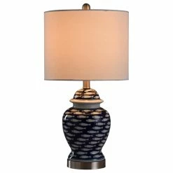 Cheapest 😀 StyleCraft Home Collection School Of Fish Curved Table Lamp, Blue And White, White 🌟 -Lamps Sales Store de4123f80c7fe3d9 2625 w800 h800 b1 p0
