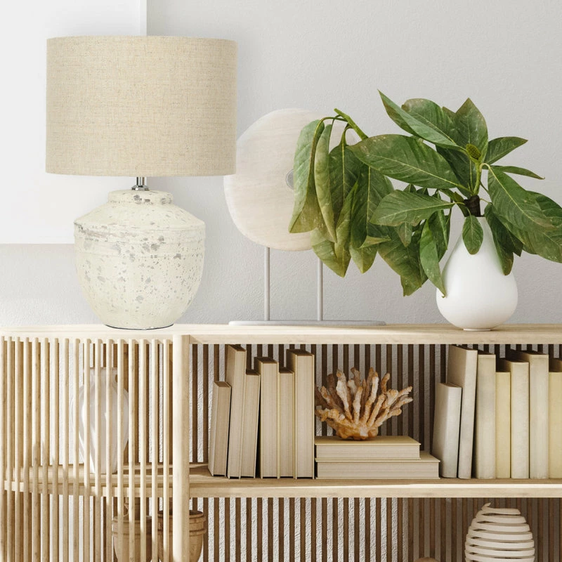 Outlet ๐ CREATIVE CO-OP 19.25" Cement Table Lamp With Linen Shade ๐ 9 Outlet ๐ CREATIVE CO-OP 19.25" Cement Table Lamp With Linen Shade ๐ - Image 7