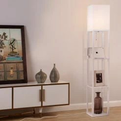 Cheapest 🔥 Brightech Maxwell Charger - Shelf Floor Lamp With USB Charging And Outlet LED, O 😉 -Lamps Sales Store e4816f630eb526f4 0836 w800 h800 b0 p0