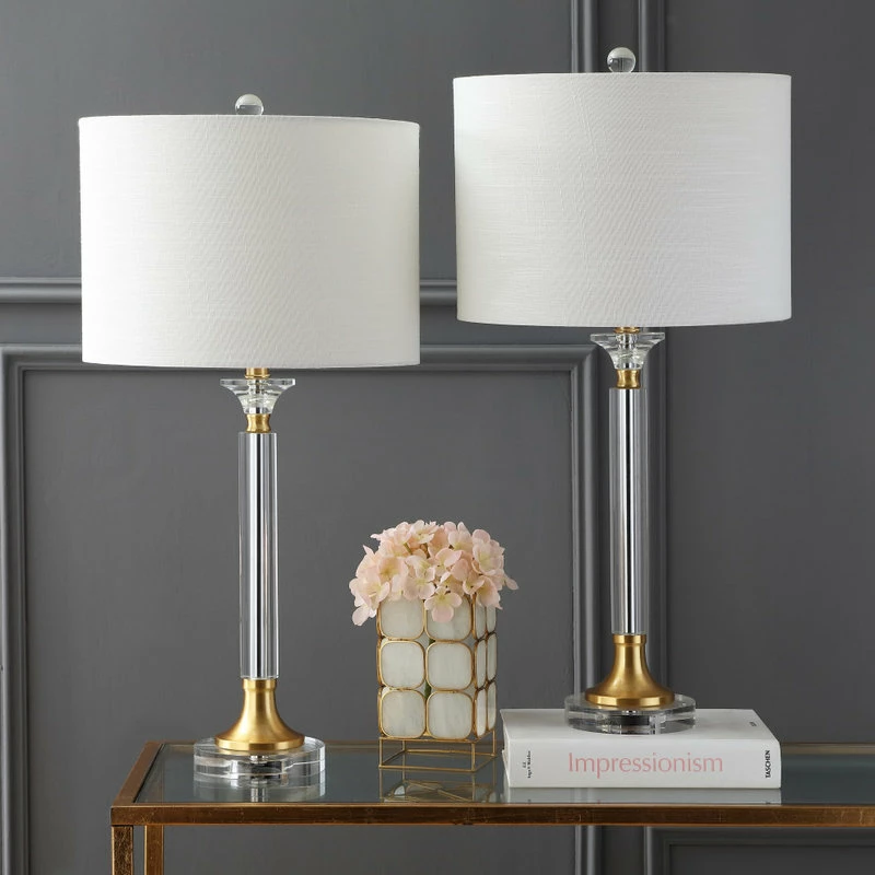 Cheapest ๐ JONATHAN Y Mark Crystal And Metal LED Table Lamp, Clear And Brass Gold, Set Of 2, 28" ๐ 6 Cheapest ๐ JONATHAN Y Mark Crystal And Metal LED Table Lamp, Clear And Brass Gold, Set Of 2, 28" ๐ - Image 4