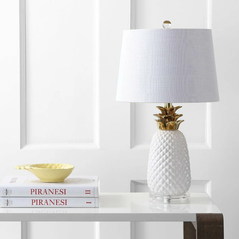 Discount โ๏ธ JONATHAN Y Pineapple 23'' Classic Vintage Ceramic LED Table Lamp, White/Gold ๐ 6 Discount โ๏ธ JONATHAN Y Pineapple 23'' Classic Vintage Ceramic LED Table Lamp, White/Gold ๐ - Image 4