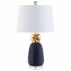 Best Sale 🧨 JONATHAN Y Pineapple 23'' Classic Vintage Ceramic LED Table Lamp, Navy/Gold ✔️