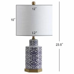 Cheapest 🎉 JONATHAN Y Diana 23.5" Ginger Jar Ceramic, Metal LED Table Lamp, Blue, White 👏 -Lamps Sales Store ea3122530387bcca 0299 w800 h800 b1 p0