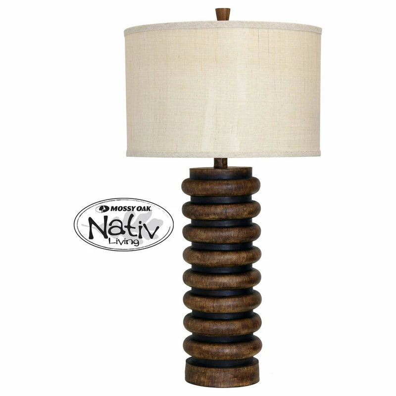 Hot Sale 🔥 StyleCraft Home Collection Ribbed Faux Wood Table Lamp With Custom Fabric Shade 🛒 4 Hot Sale 🔥 StyleCraft Home Collection Ribbed Faux Wood Table Lamp With Custom Fabric Shade 🛒 - Image 2