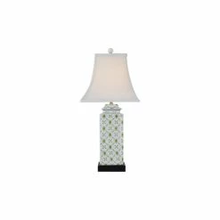 Best Sale ๐ East Enterprises INc Bamboo Lattice Porcelain Jar Table Lamp, Green โค๏ธ