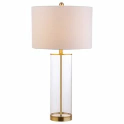 Cheapest 😉 JONATHAN Y Collins 29.25" Glass Table Lamp, Brass Gold 🔥