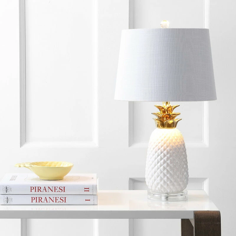 Discount โ๏ธ JONATHAN Y Pineapple 23'' Classic Vintage Ceramic LED Table Lamp, White/Gold ๐ 5 Discount โ๏ธ JONATHAN Y Pineapple 23'' Classic Vintage Ceramic LED Table Lamp, White/Gold ๐ - Image 3