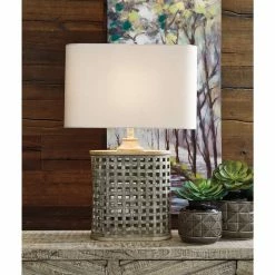 Buy 🎉 Ashley Furniture Industries Deondra Gray Metal Table Lamp 👏 -Lamps Sales Store f76130210f404387 8392 w800 h800 b0 p0