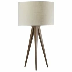 Best deal 🔥 HomeRoots 13.75"x9.5"x26.25" Walnut Metal Table Lamp 😀