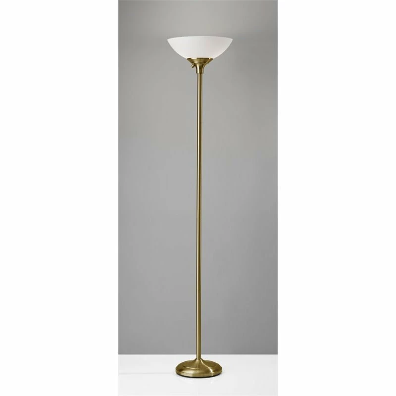 Budget π Adesso Home Glenn Metal 300W Torchiere In Antique Brass π 4 Budget π Adesso Home Glenn Metal 300W Torchiere In Antique Brass π - Image 2