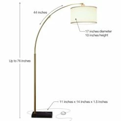 Flash Sale ✨ Brightech Logan - Contemporary Arc Floor Lamp W. Marble Base, Antique Brass 🎁 -Lamps Sales Store fba13f810ed8de09 1220 w800 h800 b1 p0