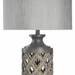 New 🌟 StyleCraft Home Collection Morocaan Table Lamp, Vincent Gray, Gray 👏