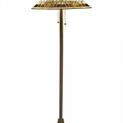 Deals 🥰 Serena D'italia Tiffany 2-Light Blue Mission 58" Bronze Floor Lamp ✔️