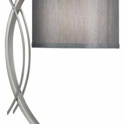 Flash Sale 🔔 Woodbridge Lighting Inc. Woodbridge Lighting Eclipse Drum Shade Table Lamp, Gray, Satin Nickel 🤩