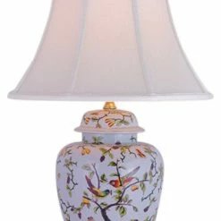 Best deal ⌛ William Sung Multicolor Chinese Bird Motif Porcelain Temple Jar Table Lamp 26" 😍
