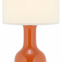 New 😍 Safavieh White Ceramic Paris Lamp, Orange 💯
