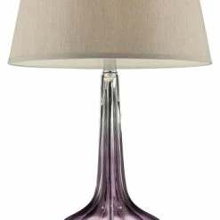 Promo 🔥 ORE International 30" Glass Table Lamp "Mulberry" With Purple Finish K-5709 🌟