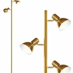 Coupon ✨ Brightech Ethan LED Tree Floor Lamp, Contemporary 3 Light Standing Pole Light, Brass 💯