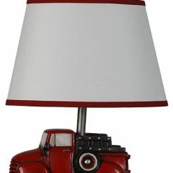 Wholesale 🔔 Lamps Per Se Truck Table Lamp With Shade, Antique Red 👍
