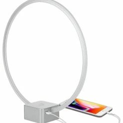 Cheap 🎉 Brightech Circle - LED Modern Bedroom Nightstand Lamp - Super Bright, Silver 🧨